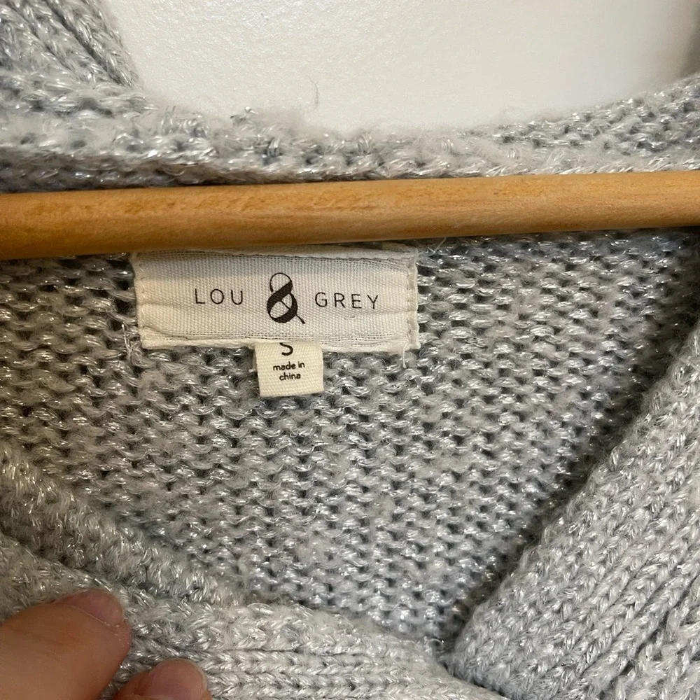 Metallic Silver Hoodie Sweater.
